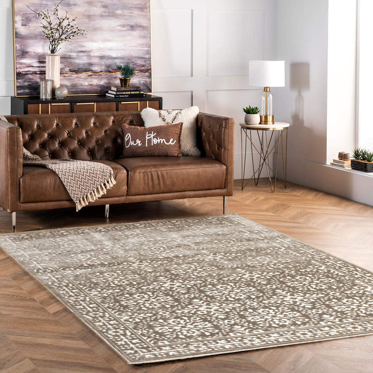 Grace Line Rug Grace Soft Touch Rug-Silver/Grey, 160 x 230cm