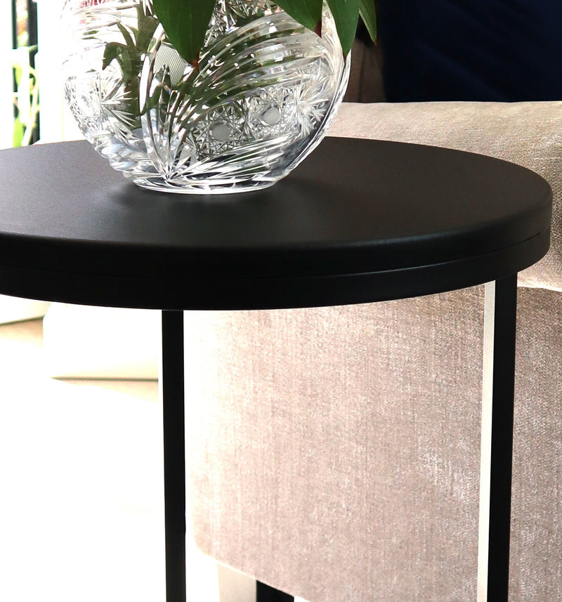 Paloma Round Side Table, Matte Black (7631929999572)