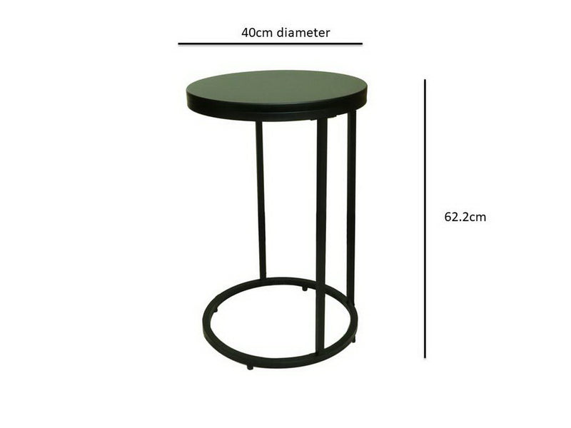 Paloma Round Side Table, Matte Black (7631929999572)