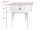 Niva Bedside Table With One Drawer ,White (6991175418019)