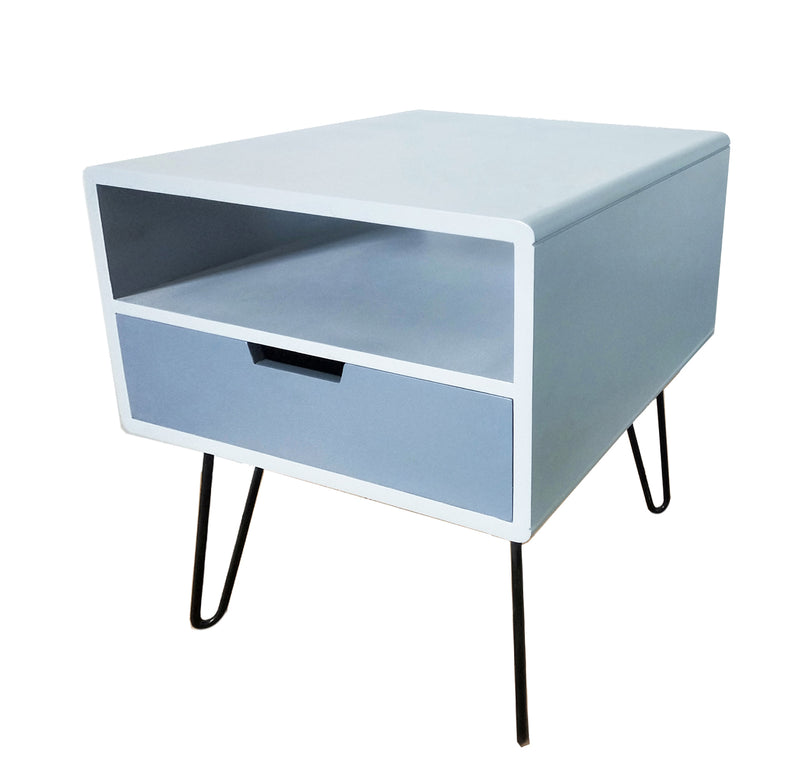 Viola Hairpin Leg Side Table With Drawer, Grey (6702591738019)