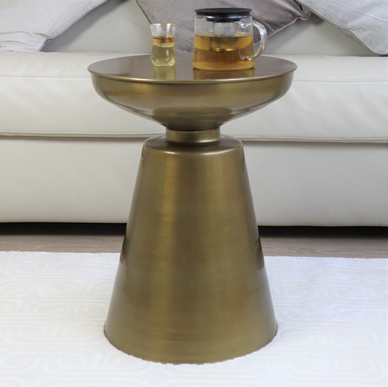Lucida Hand-Crafted Aluminum Side Table, Brass (7467070587092)