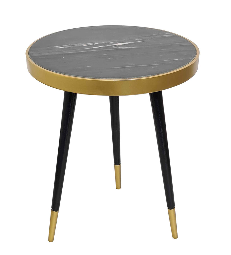 Gallieni Round Marble End Table,Black (7467696423124)