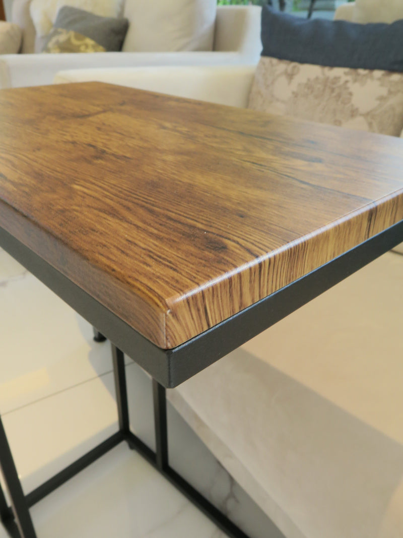 Bellini C Shaped Table/ Sofa Side Table (Vintage/Black) (7276807782563)