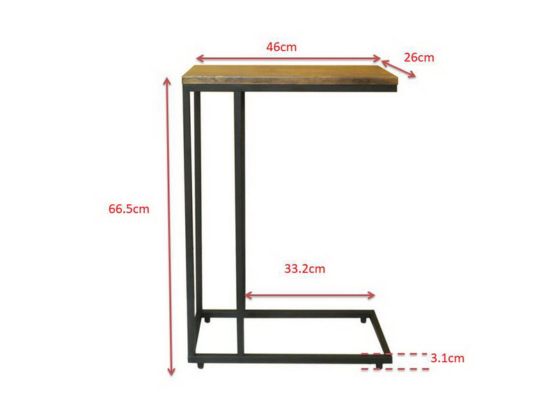 Bellini C Shaped Table/ Sofa Side Table (Vintage/Black) (7276807782563)