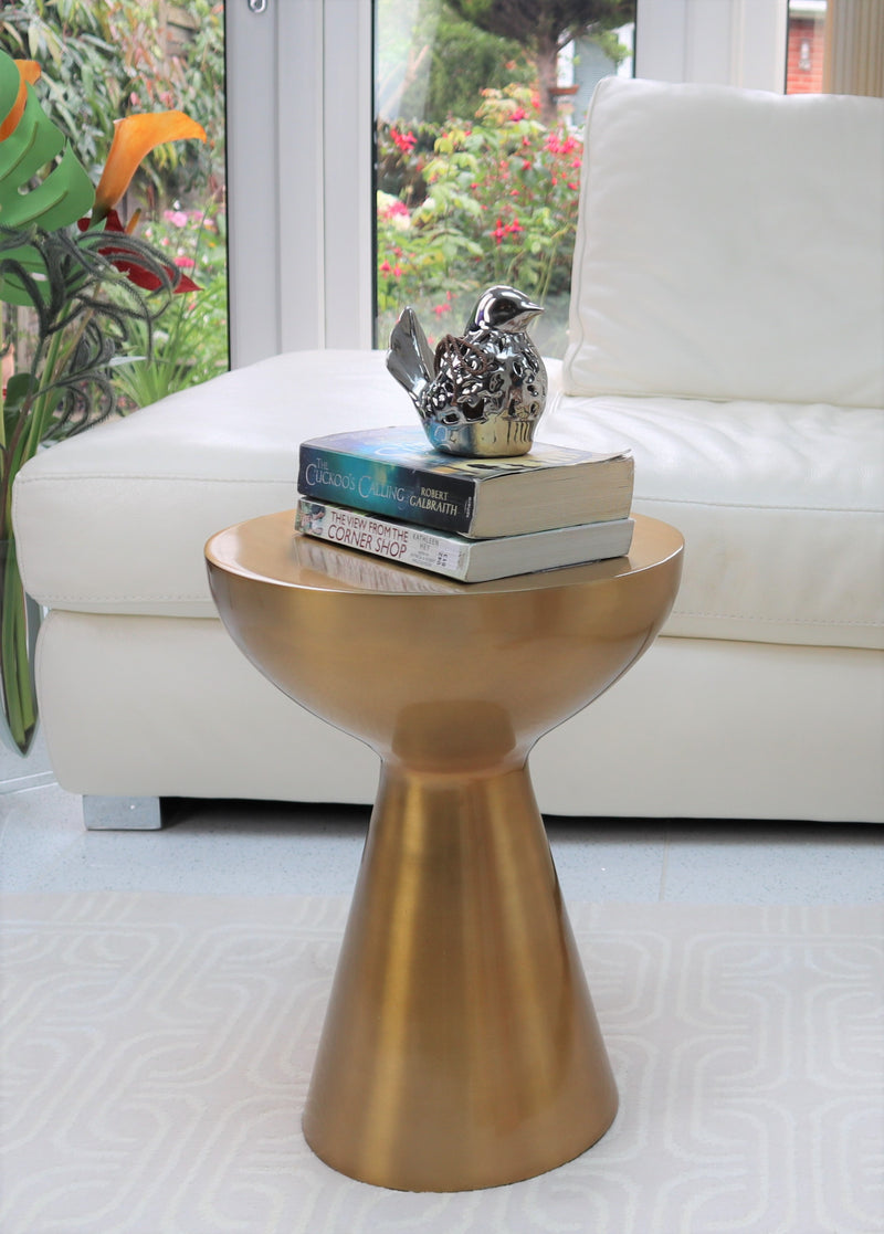 Luna Hand-Crafted Light Brass Side Table (7153186373795)