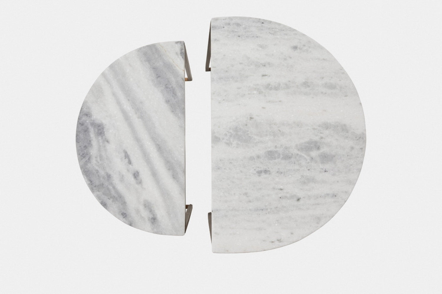 Luxore Half Moon Nest Of 2 Tables, White Marble