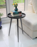 Maxine Tripods Metal Side Table, Antique Silver (6024405713059)