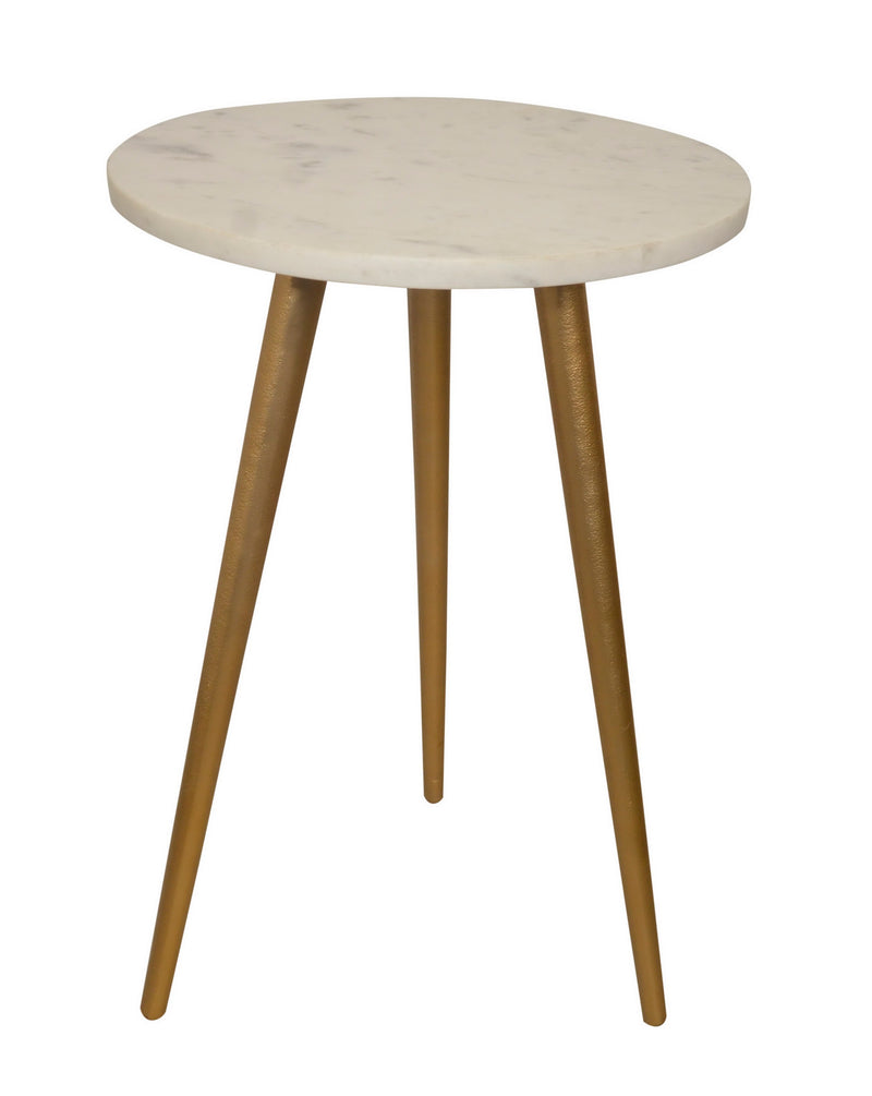 Maxine Tripods White Marble Top, Side Table (6719619530915)
