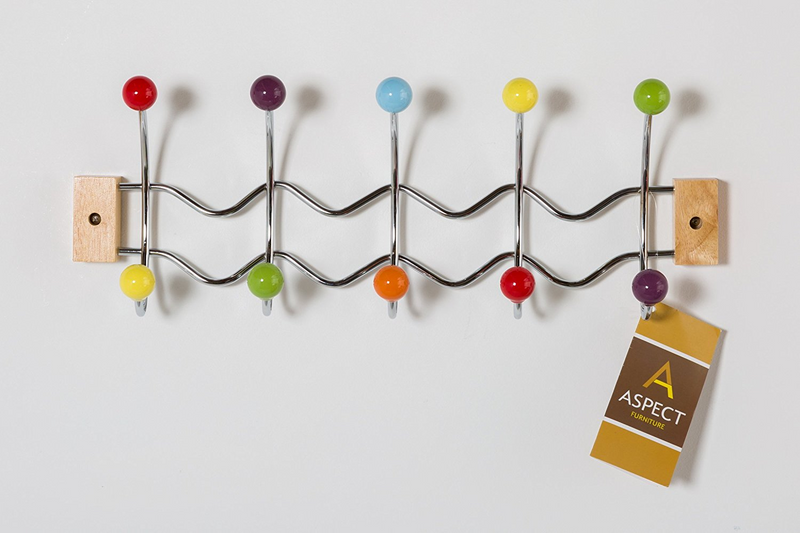 Aspect Deluxe Wall Mounted Coat Rack Multi colour