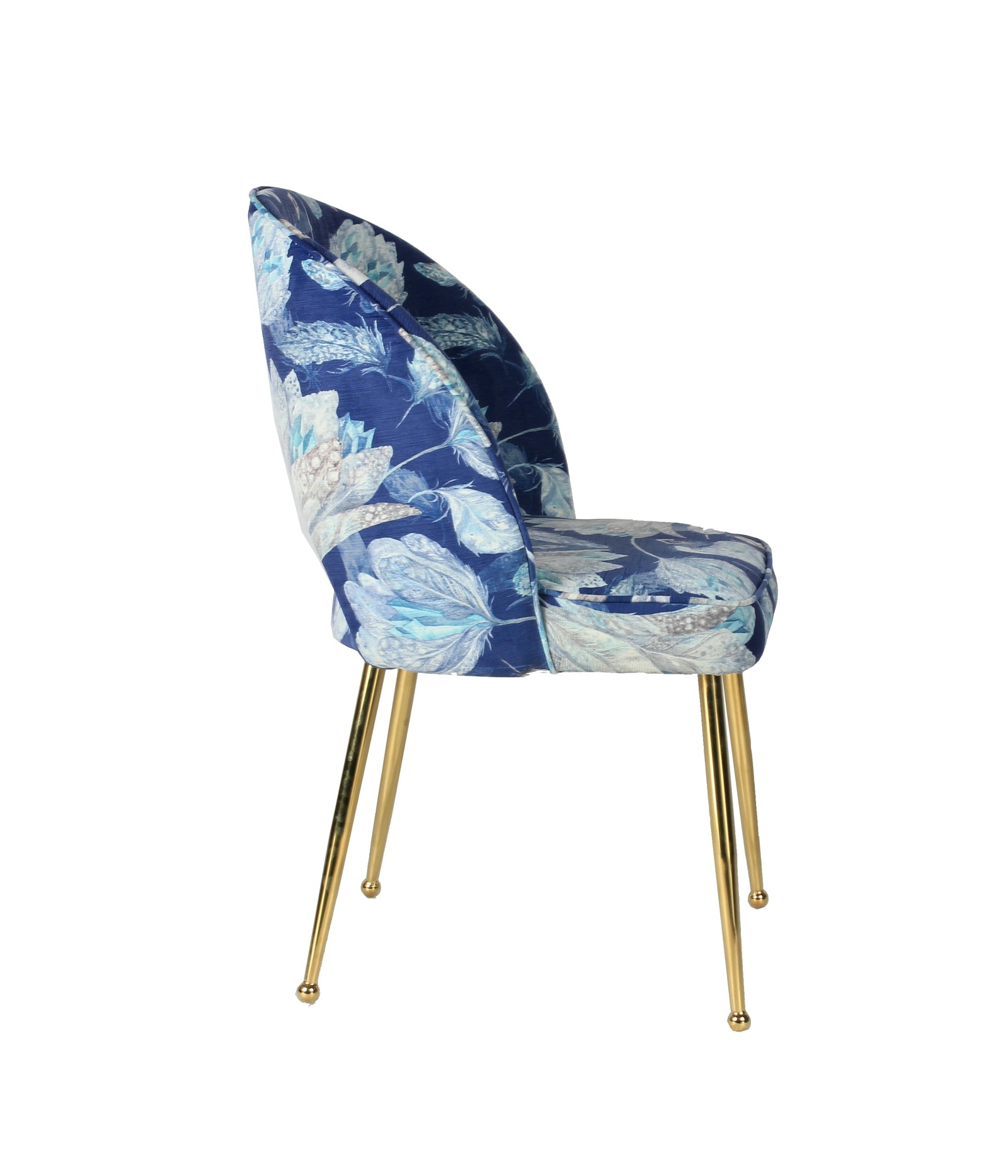 Set of 2 Floral Blue Accent Chairs