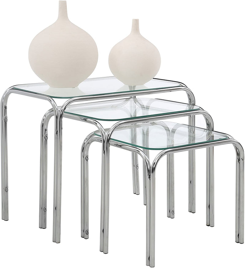 Lisbon Nesting/Side End Tables-Clear (6024404172963)