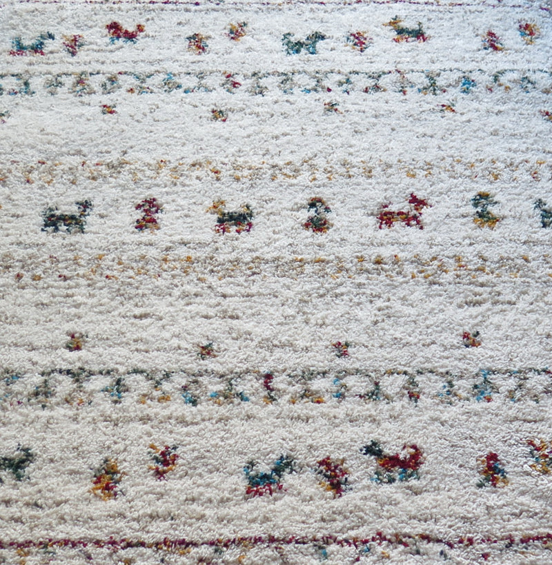 Bukhara-Striped Thick Soft Shaggy Rug-Multi-colour (120 x 170cm)