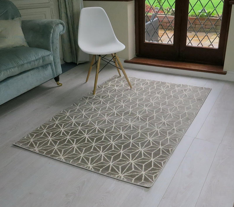 Impression Rugs Impression Soft Touch Patterned Rug,Cream/Grey