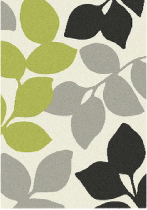 Leavy Rug Green Leaf Floral Patterned Shaggy Rug-160x230cm