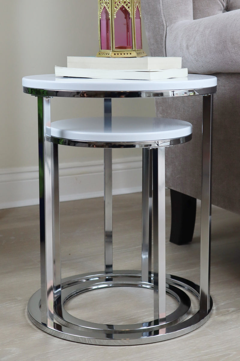 Round nest of discount tables white